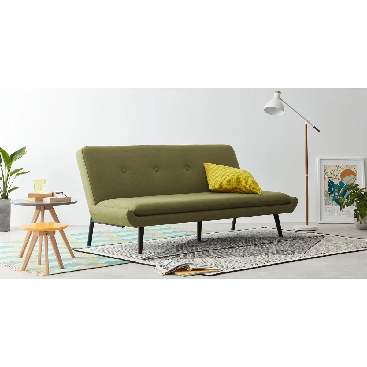Edwin Click Clack Sofa Bed, Juniper Green – image 3