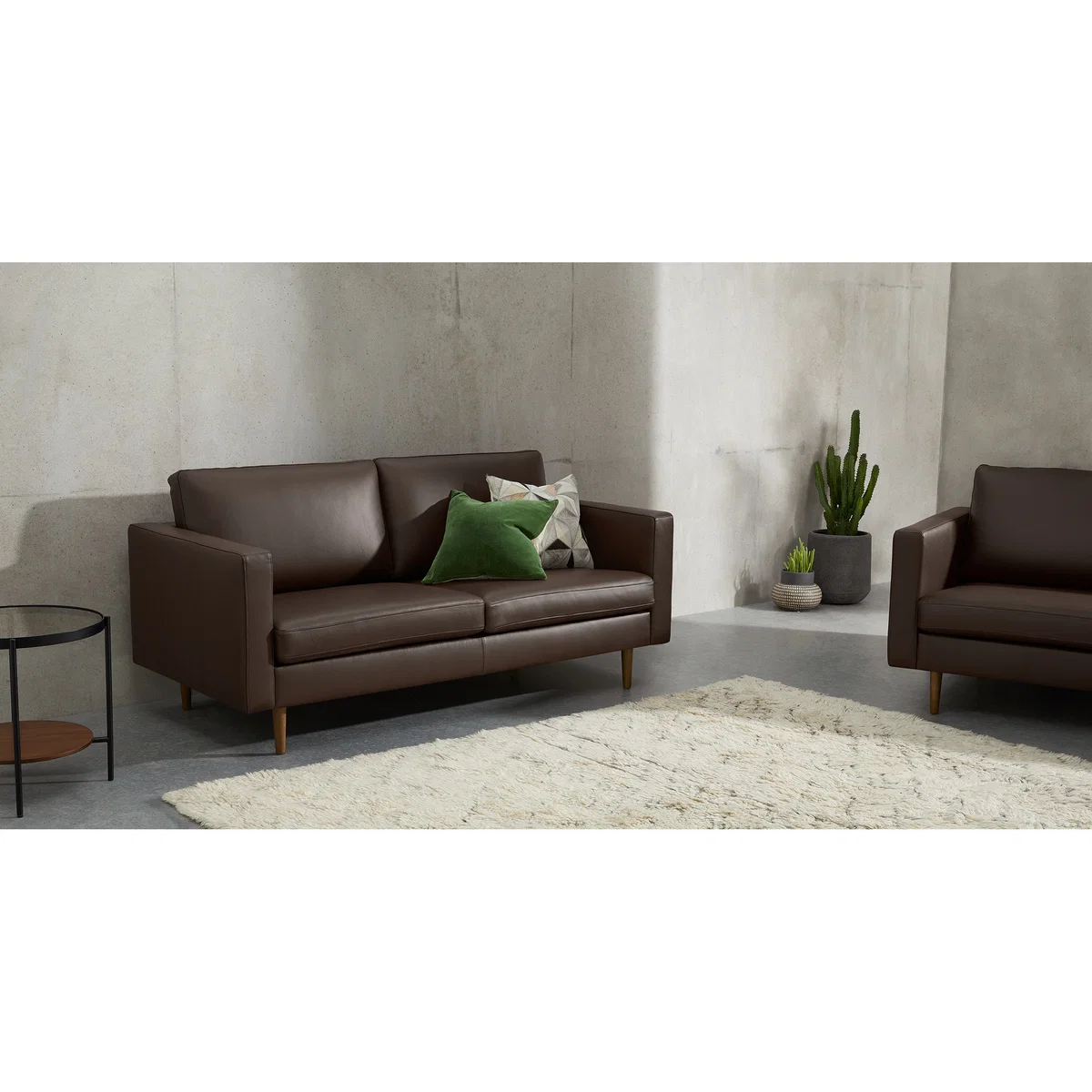Leighton Large 2 Seater Sofa, Dark Brown Leather – image 3