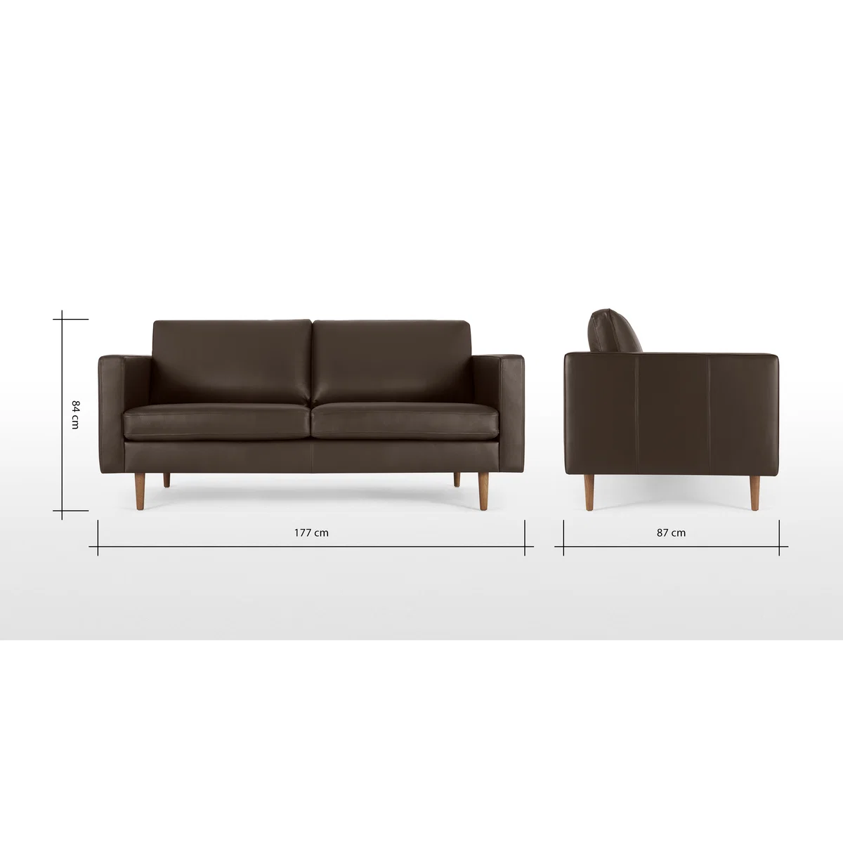Leighton Large 2 Seater Sofa, Dark Brown Leather – image 8