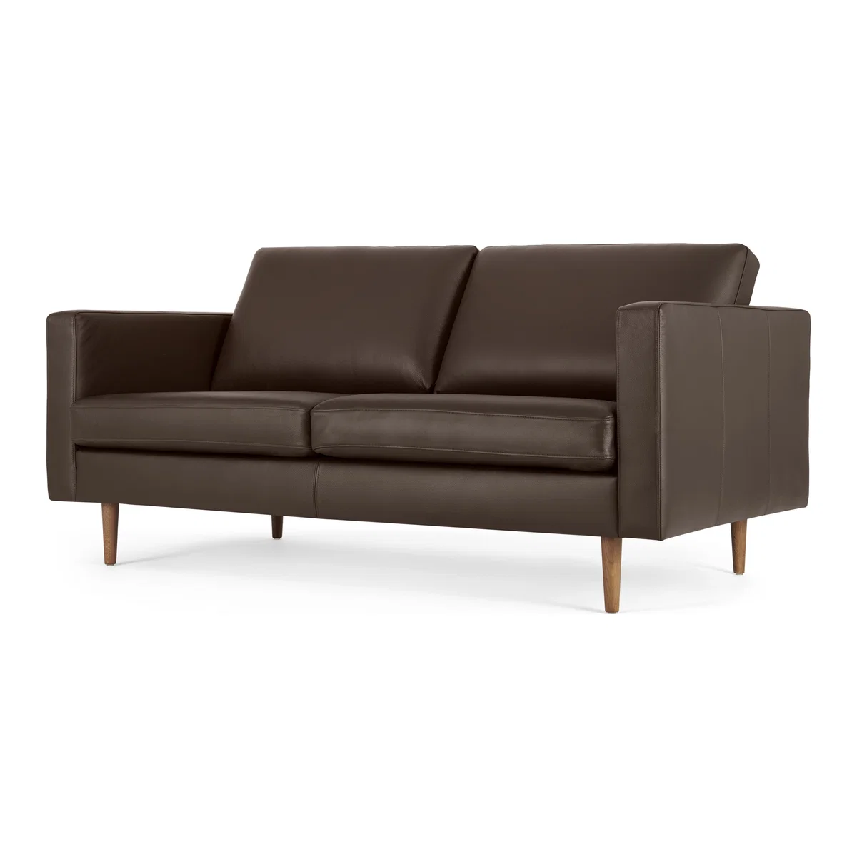 Leighton Large 2 Seater Sofa, Dark Brown Leather – image 1