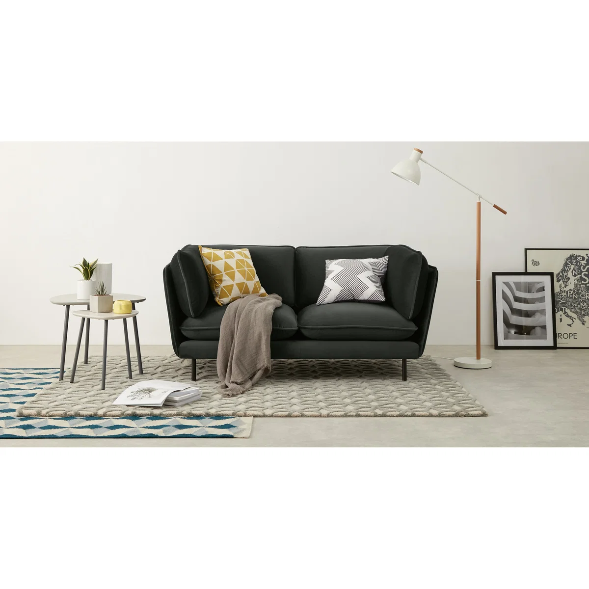 Wes 2 Seater Sofa, Mourne Grey Velvet – image 2