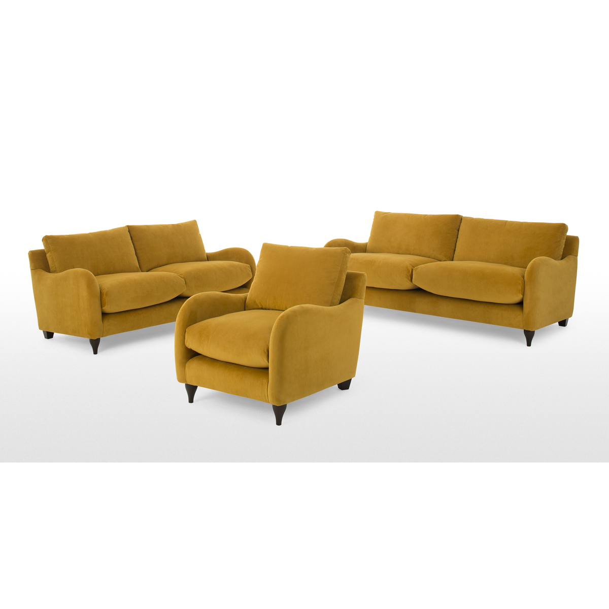 Sofia 2 Seater Sofa, Plush Turmeric Velvet – image 6