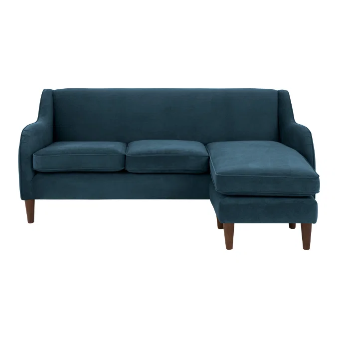 Helena Large Chaise End Corner Sofa, Plush Teal Velvet – image 2