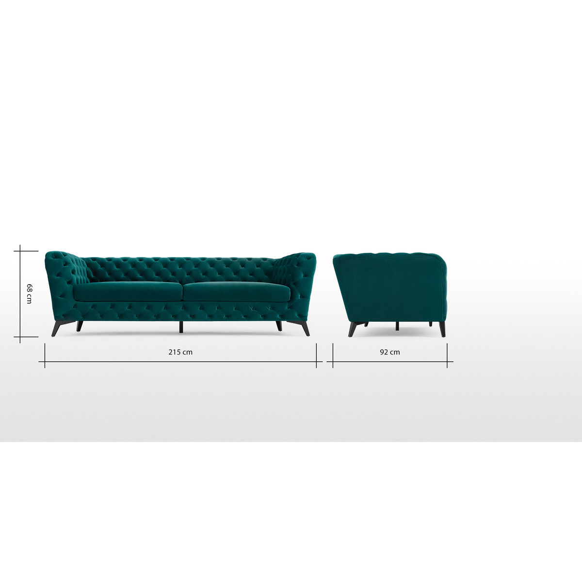 Sloan 3 Seater Sofa, Seafoam Blue Velvet – image 7