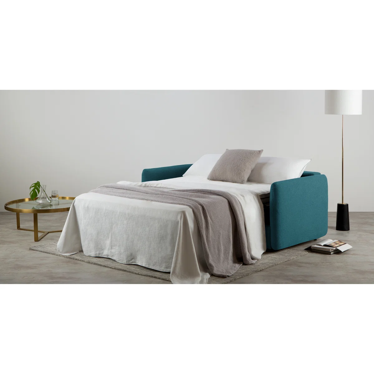 Fletcher 3 Seater Sofabed with Memory Foam Mattress, Mineral Blue – image 4