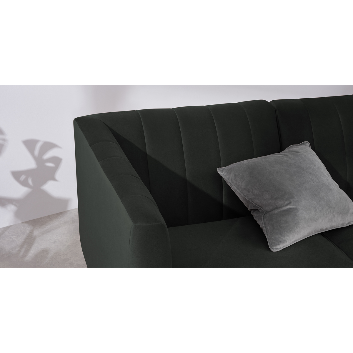 Amicie Left Hand Facing Chaise End Corner Sofa, Dark Anthracite Velvet – image 6