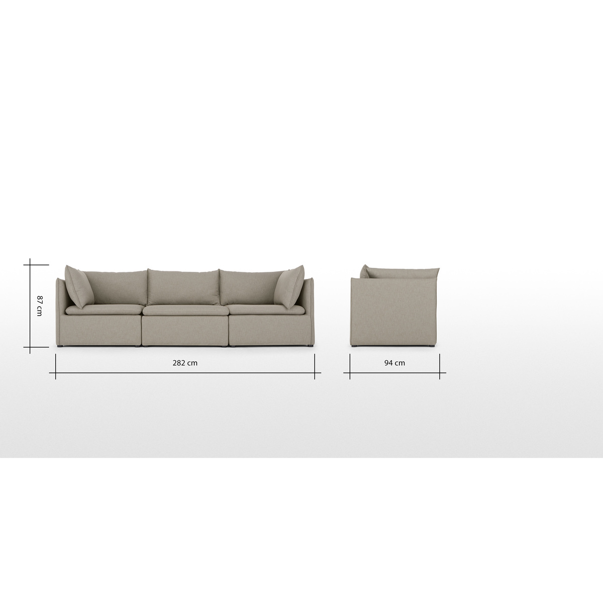 Victor 3 Seat Sofa With Storage, Portland Grey – image 5