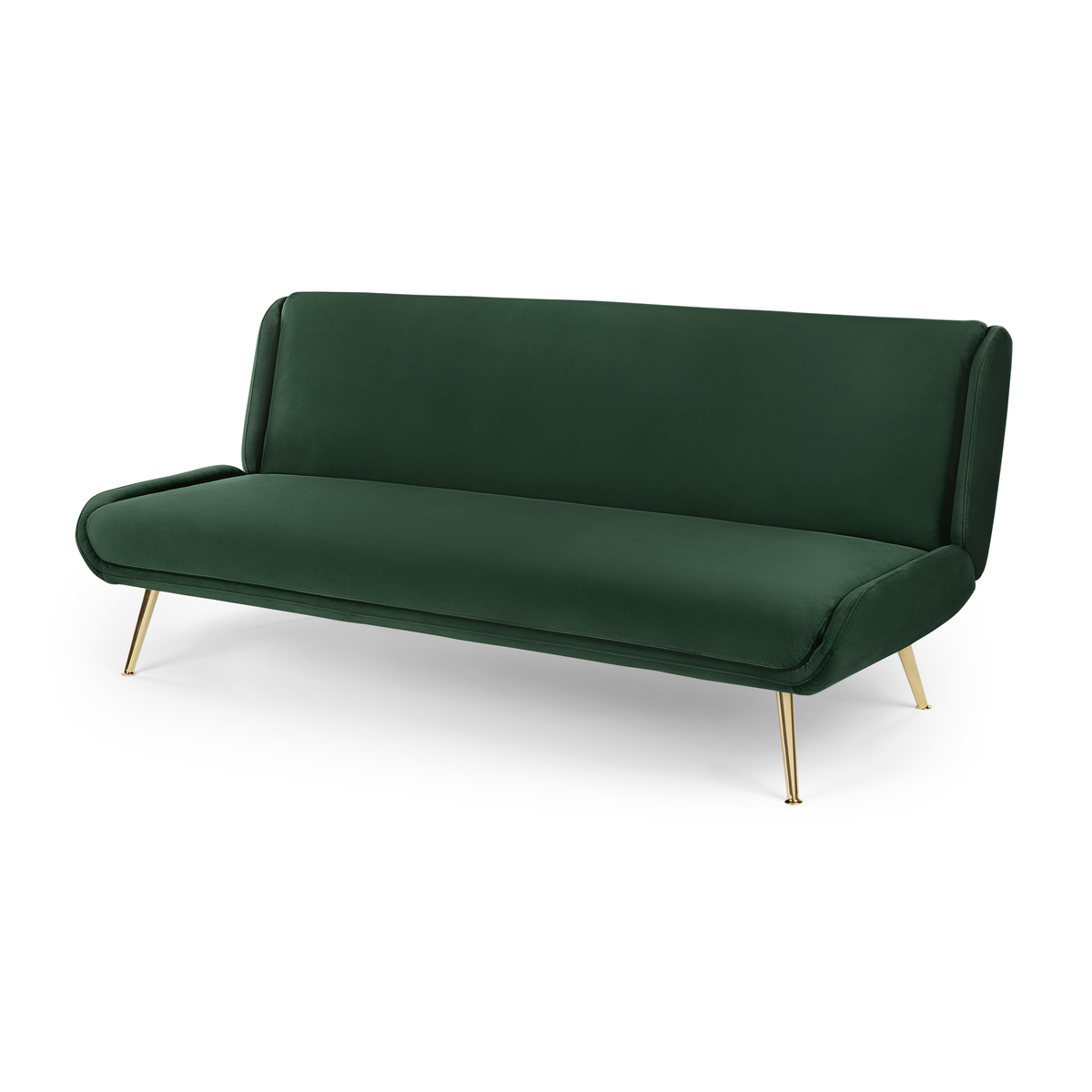 Moby Click Clack Sofa Bed, Velvet Pine Green with Brass Leg – image 2