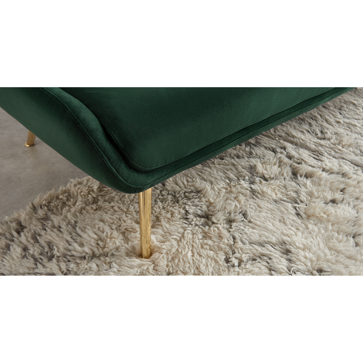 Moby Click Clack Sofa Bed, Velvet Pine Green with Brass Leg – image 4