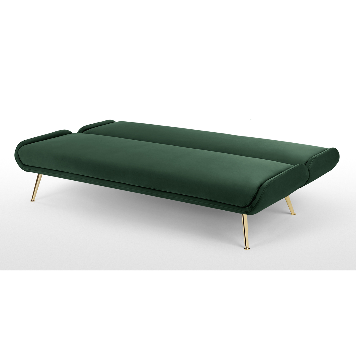 Moby Click Clack Sofa Bed, Velvet Pine Green with Brass Leg – image 5