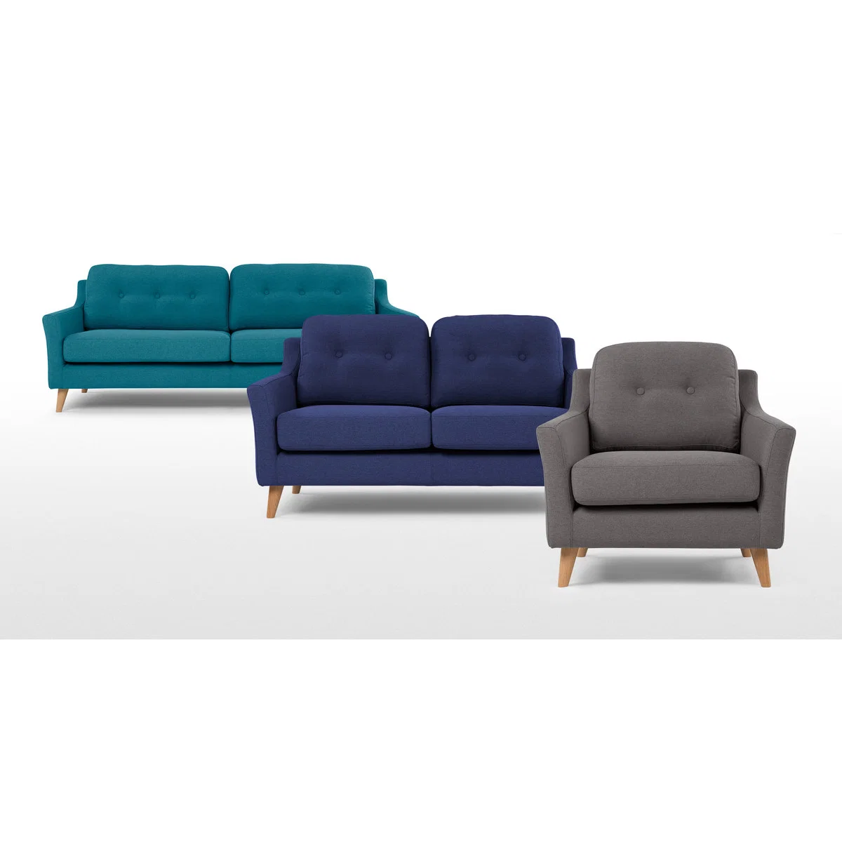 Rufus 2 Seater Sofa, Dark Cobalt Blue – image 6