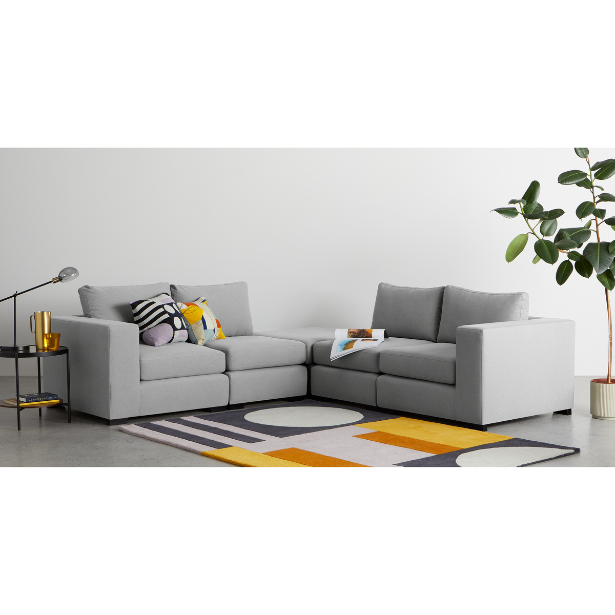 Mortimer Modular Corner Sofa Group, Chalk Grey Cotton – image 2