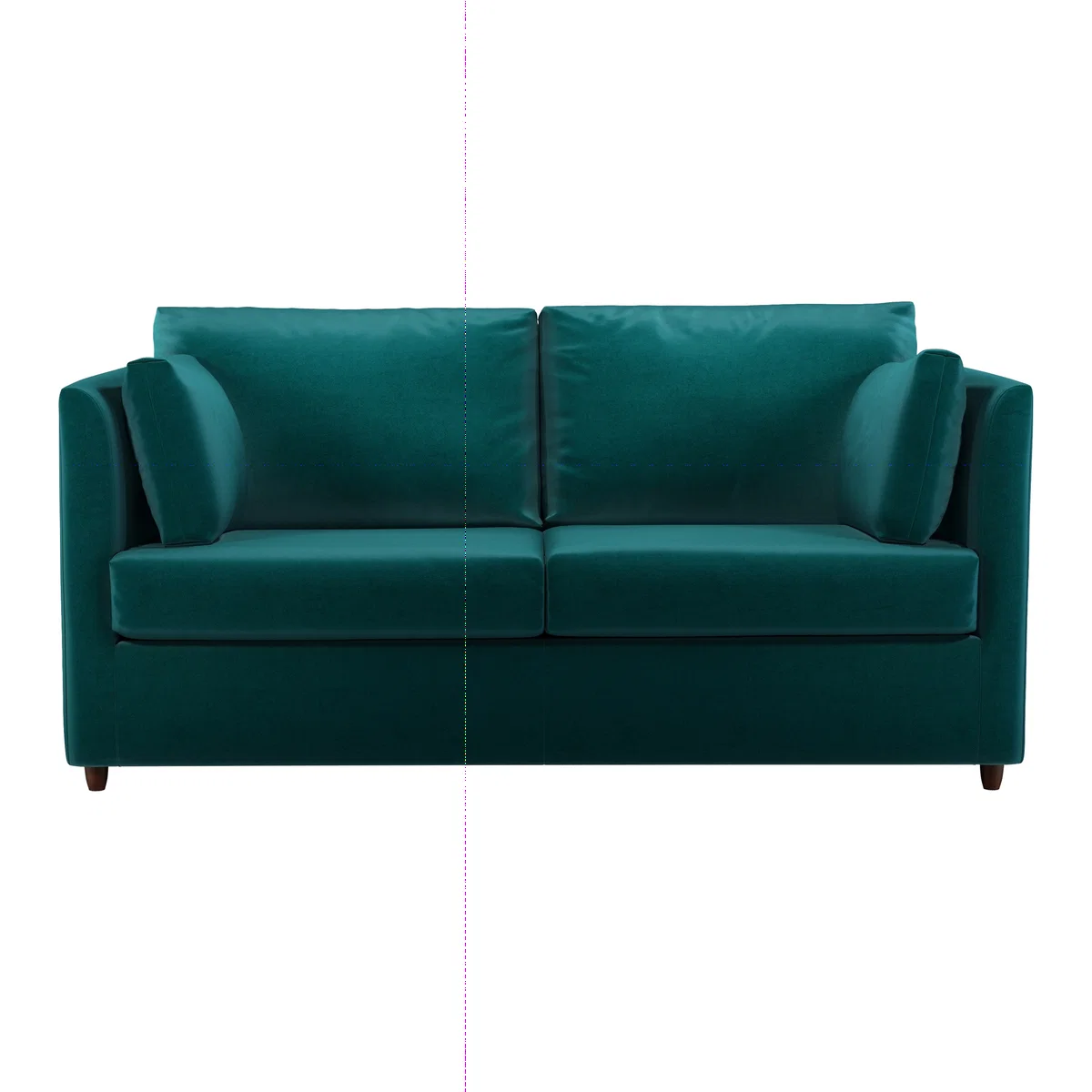 Custom MADE Milner Sofa Bed with Memory Foam Mattress, Tuscan Teal Velvet – image 1