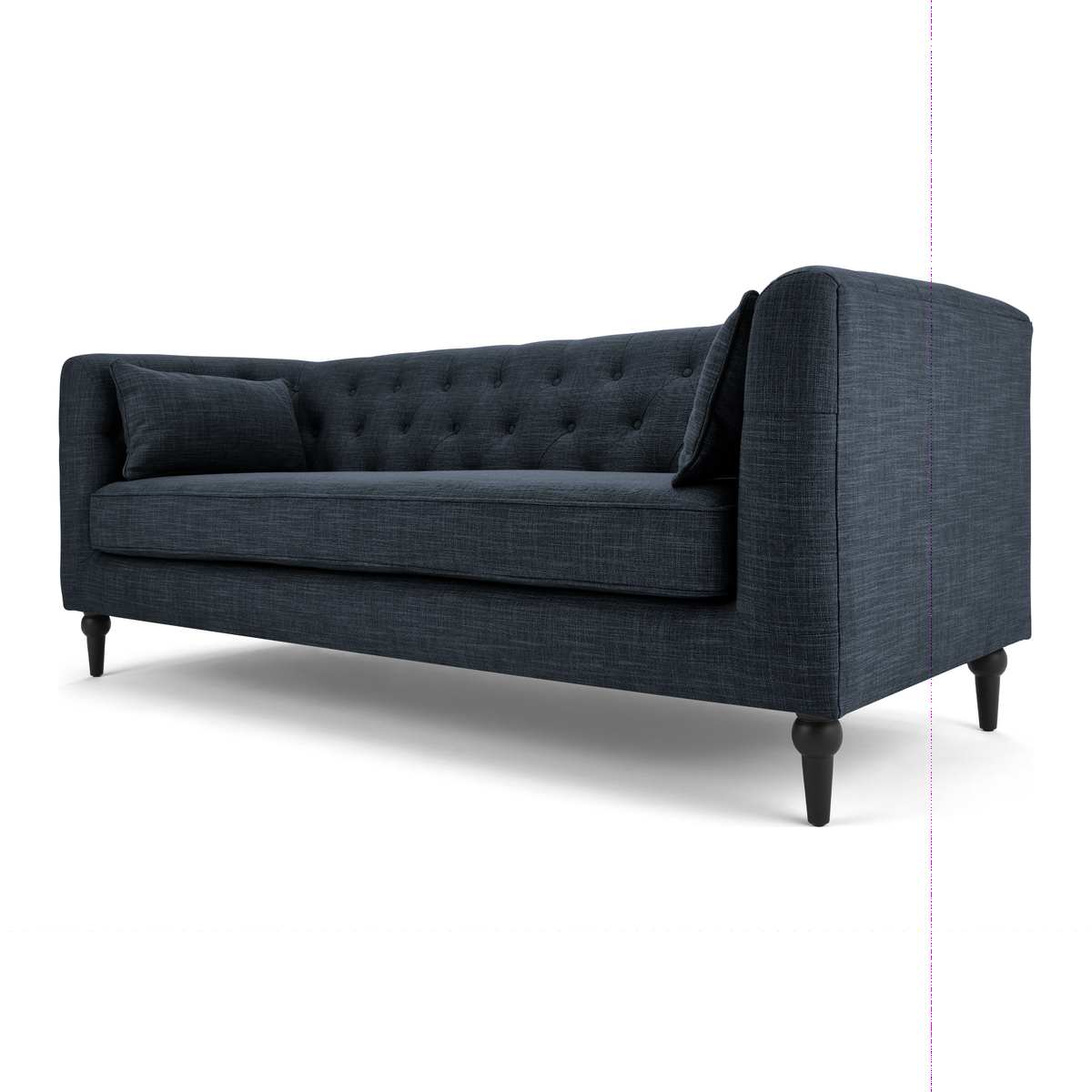 Flynn 3 Seat Sofa, Atlantic Blue Linen Mix – image 1