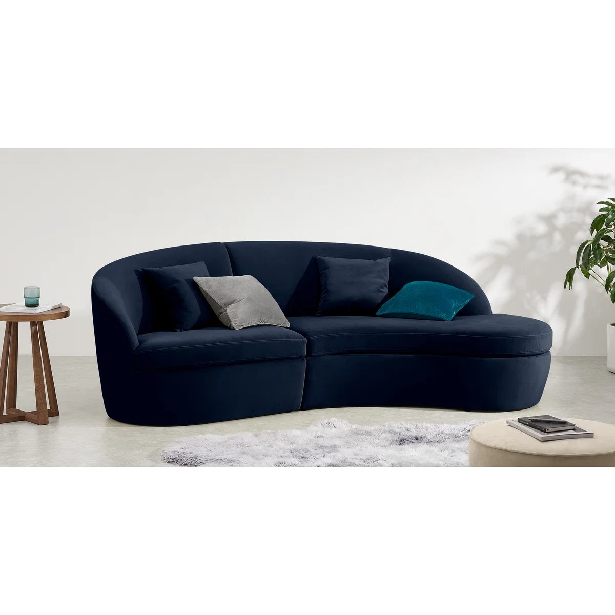 Reisa Right Hand Facing Chaise End Sofa, Ink Blue Velvet – image 3