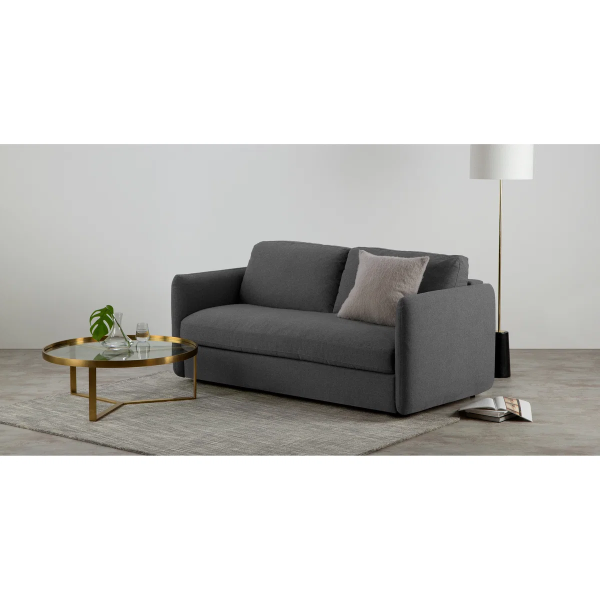Fletcher 3 Seater Sofabed with Memory Foam Mattress, Marl Grey – image 2