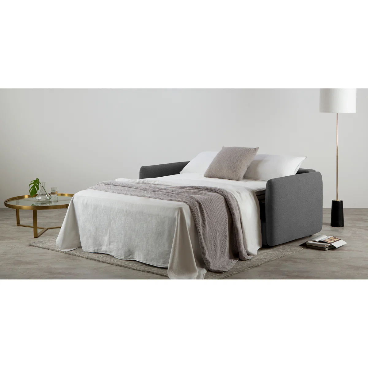 Fletcher 3 Seater Sofabed with Memory Foam Mattress, Marl Grey – image 4