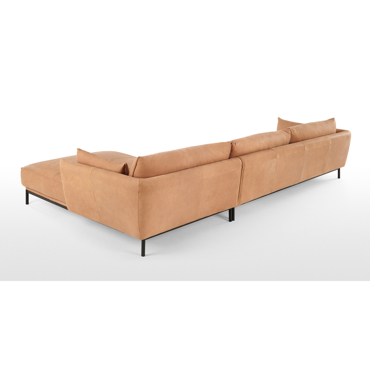 Odelle, Right Hand Facing Chaise End Corner Sofa, Tan leather – image 5