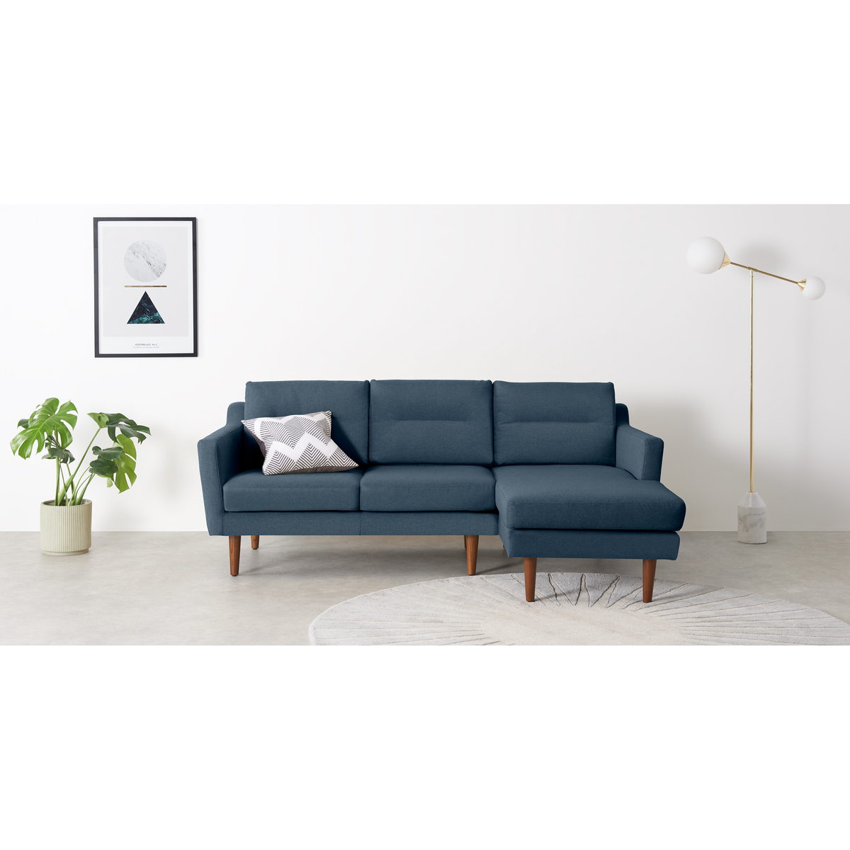 Walker Right Hand Facing Chaise Corner Sofa, Orleans Blue – image 3