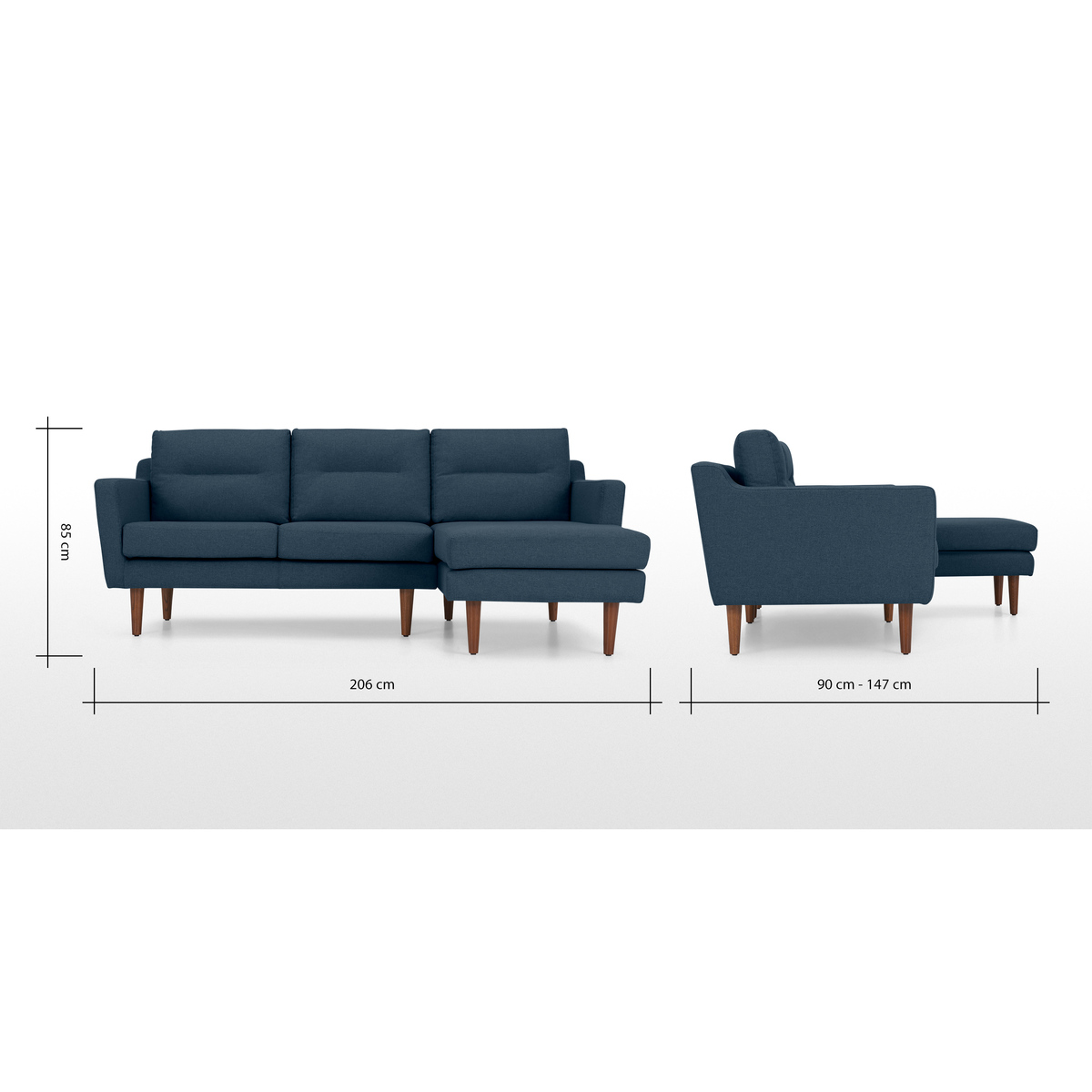 Walker Right Hand Facing Chaise Corner Sofa, Orleans Blue – image 8