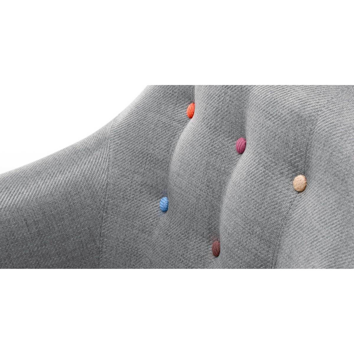 Ritchie 2 Seater Sofa, Pearl Grey with Rainbow Buttons – image 5