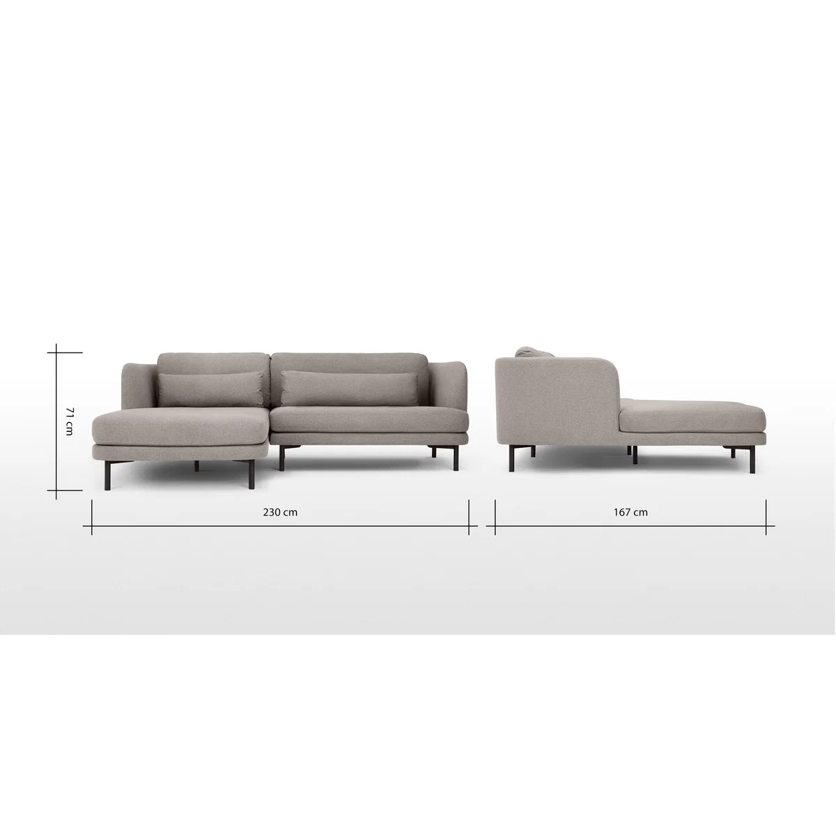 Herman Left Hand Facing Chaise End Corner Sofa, Manhattan Grey – image 7
