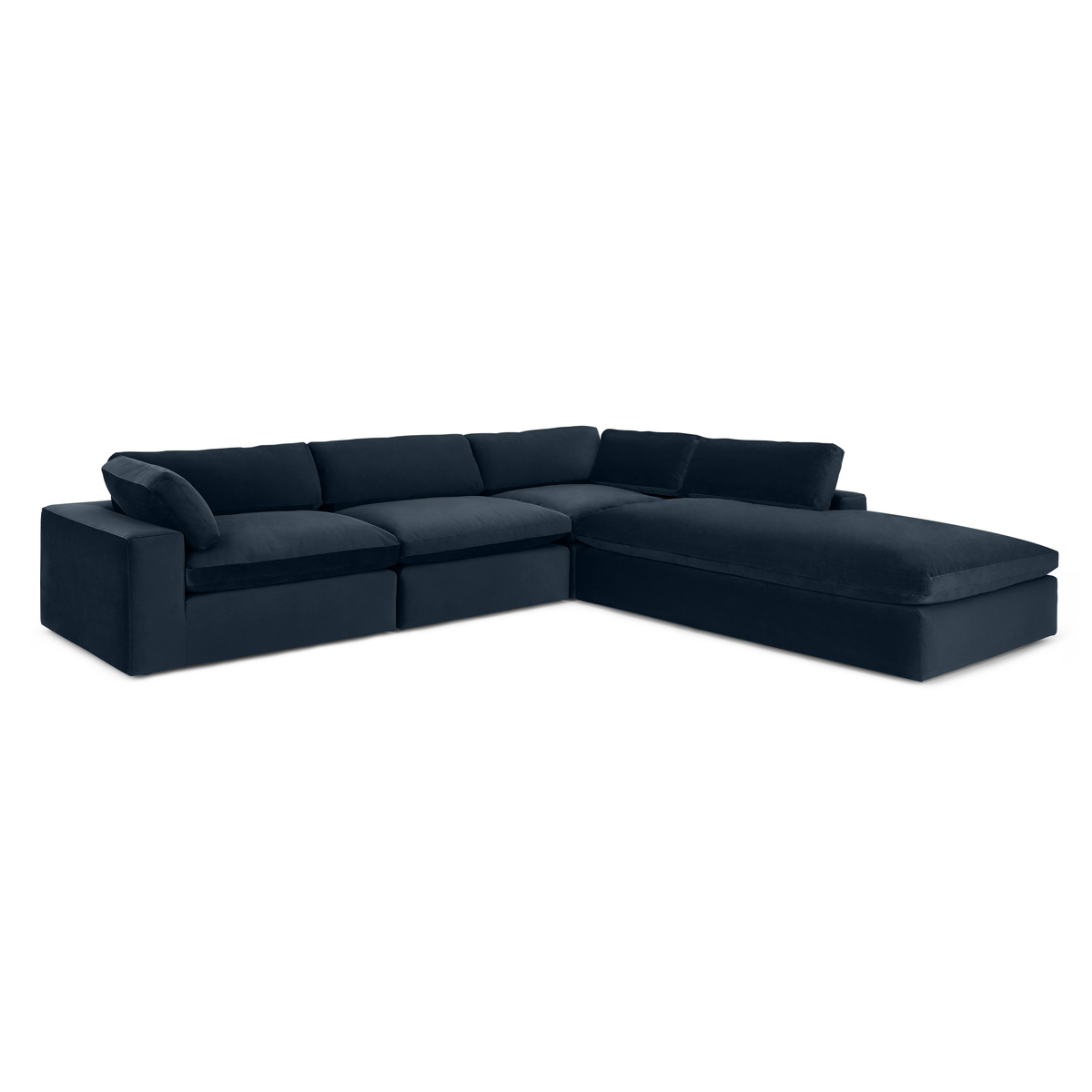Samona Right Hand Facing Full Corner Sofa, Dark Blue Velvet – image 2
