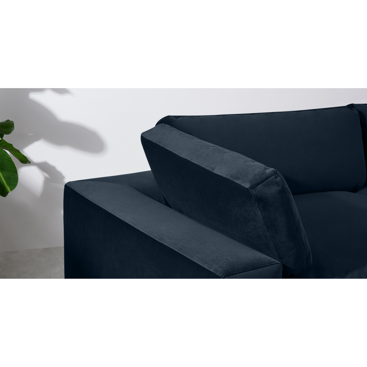 Samona Right Hand Facing Full Corner Sofa, Dark Blue Velvet – image 4