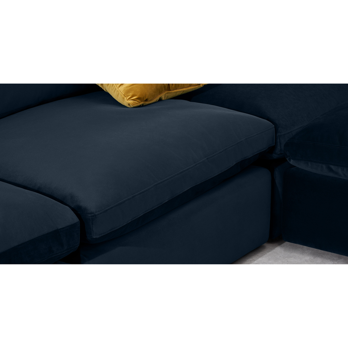Samona Right Hand Facing Full Corner Sofa, Dark Blue Velvet – image 6
