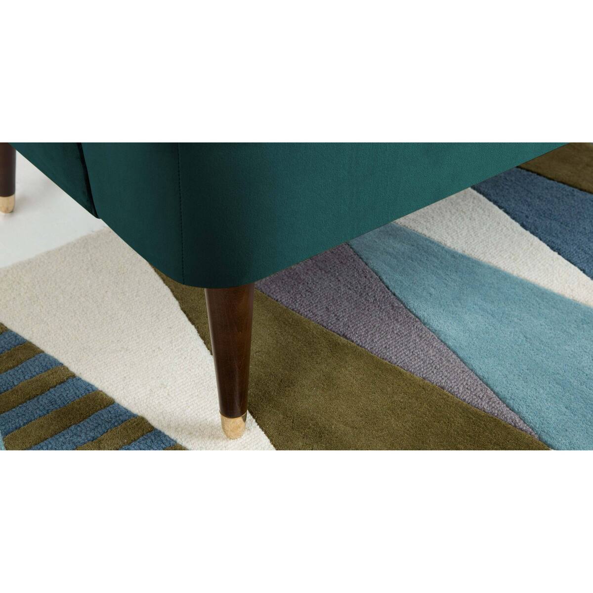 Margot 2 Seater Sofa, Peacock Blue Velvet – image 3