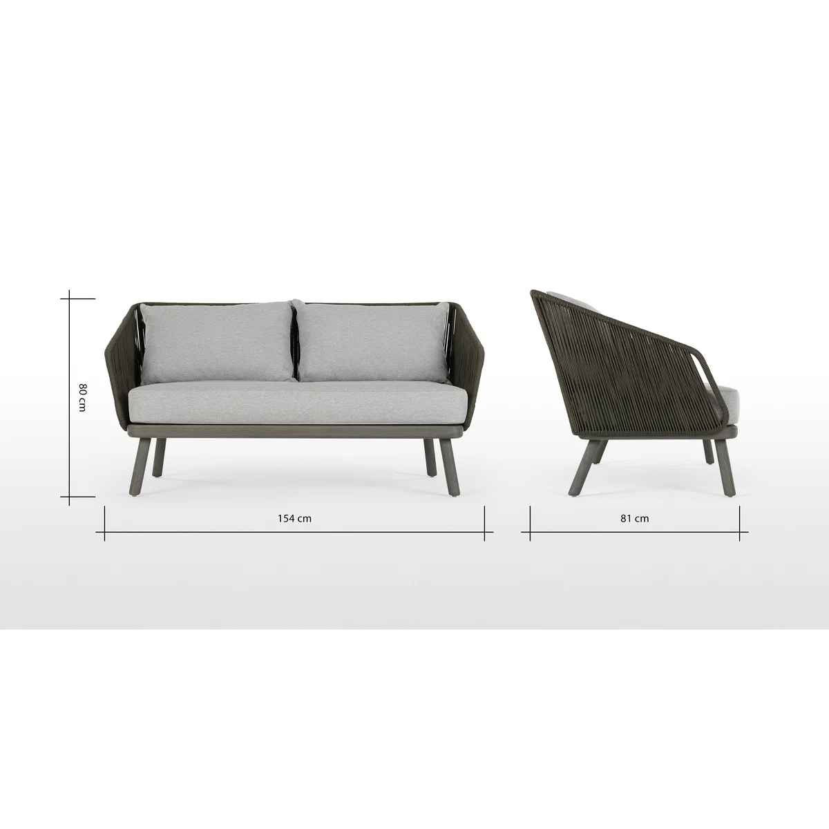 Alif Garden 2 Seater Sofa, Grey Eucalyptus Wood – image 8