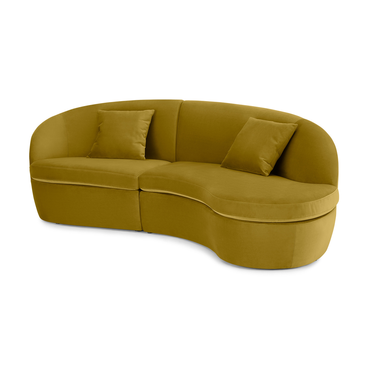 Reisa Right Hand Facing Chaise End Sofa, Vintage Gold Velvet – image 2