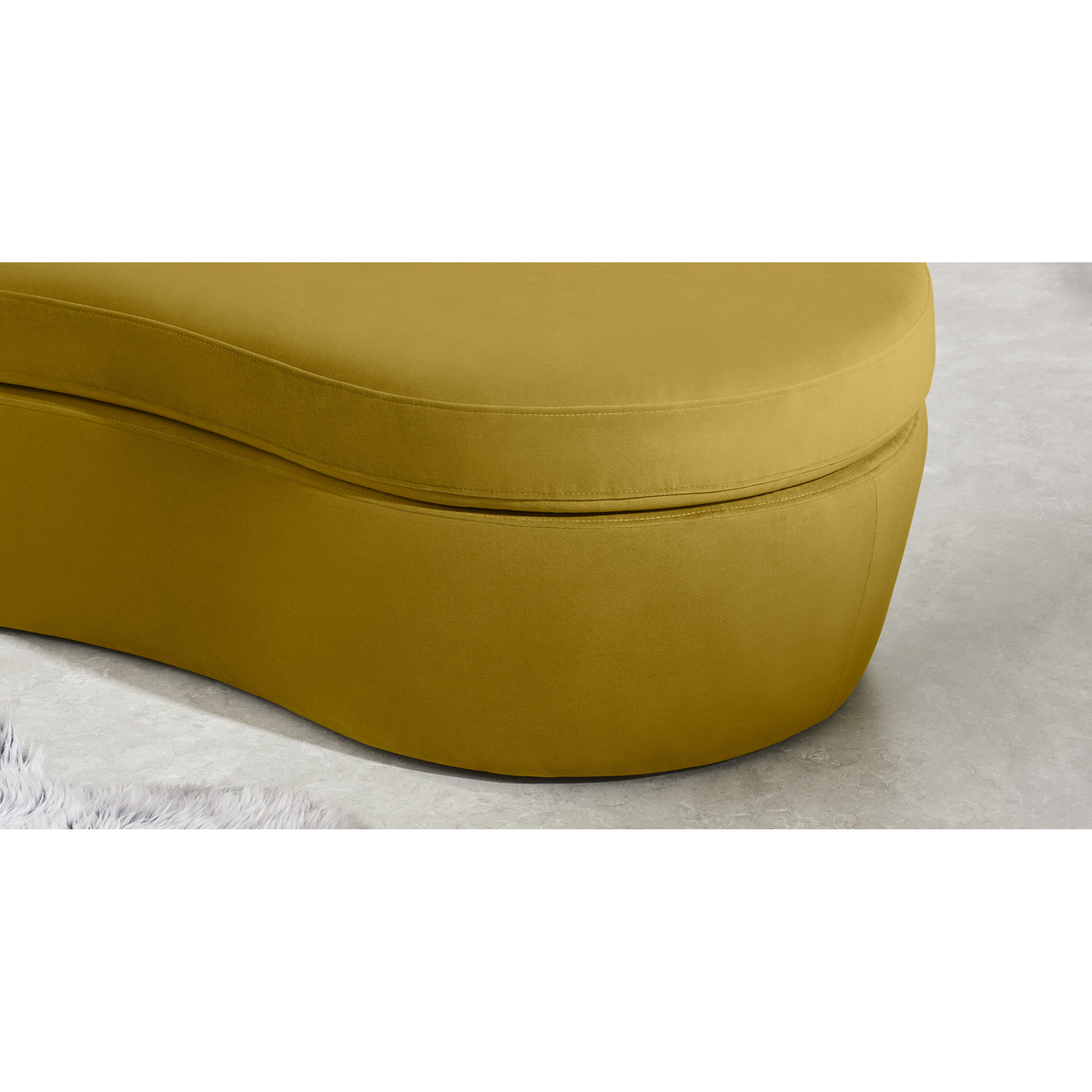 Reisa Right Hand Facing Chaise End Sofa, Vintage Gold Velvet – image 6