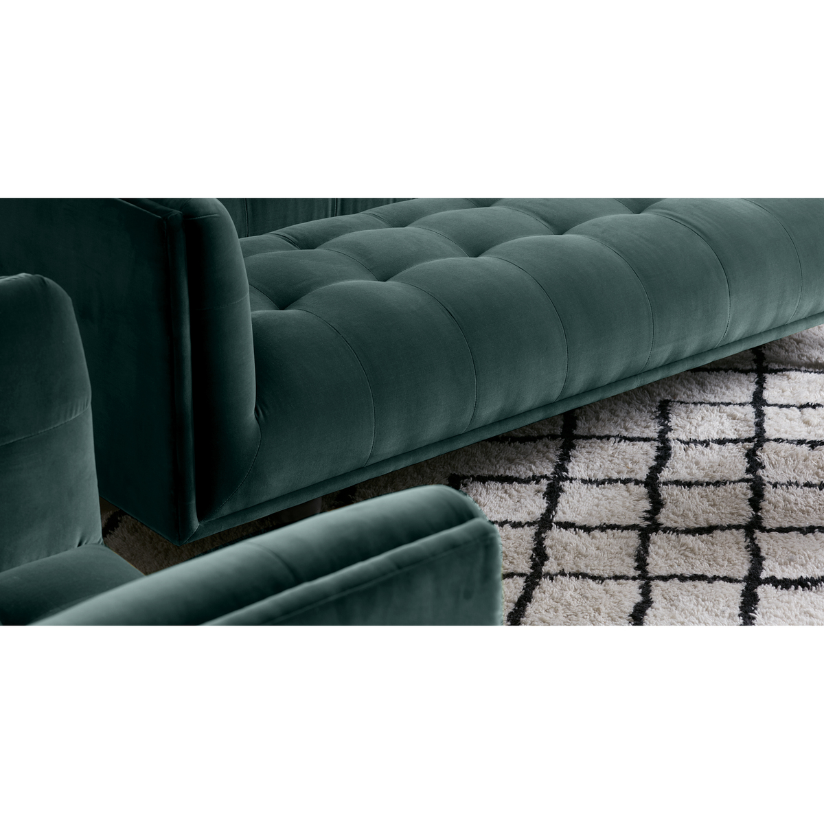 Connor 3 Seater Sofa, Petrol Cotton Velvet – image 6