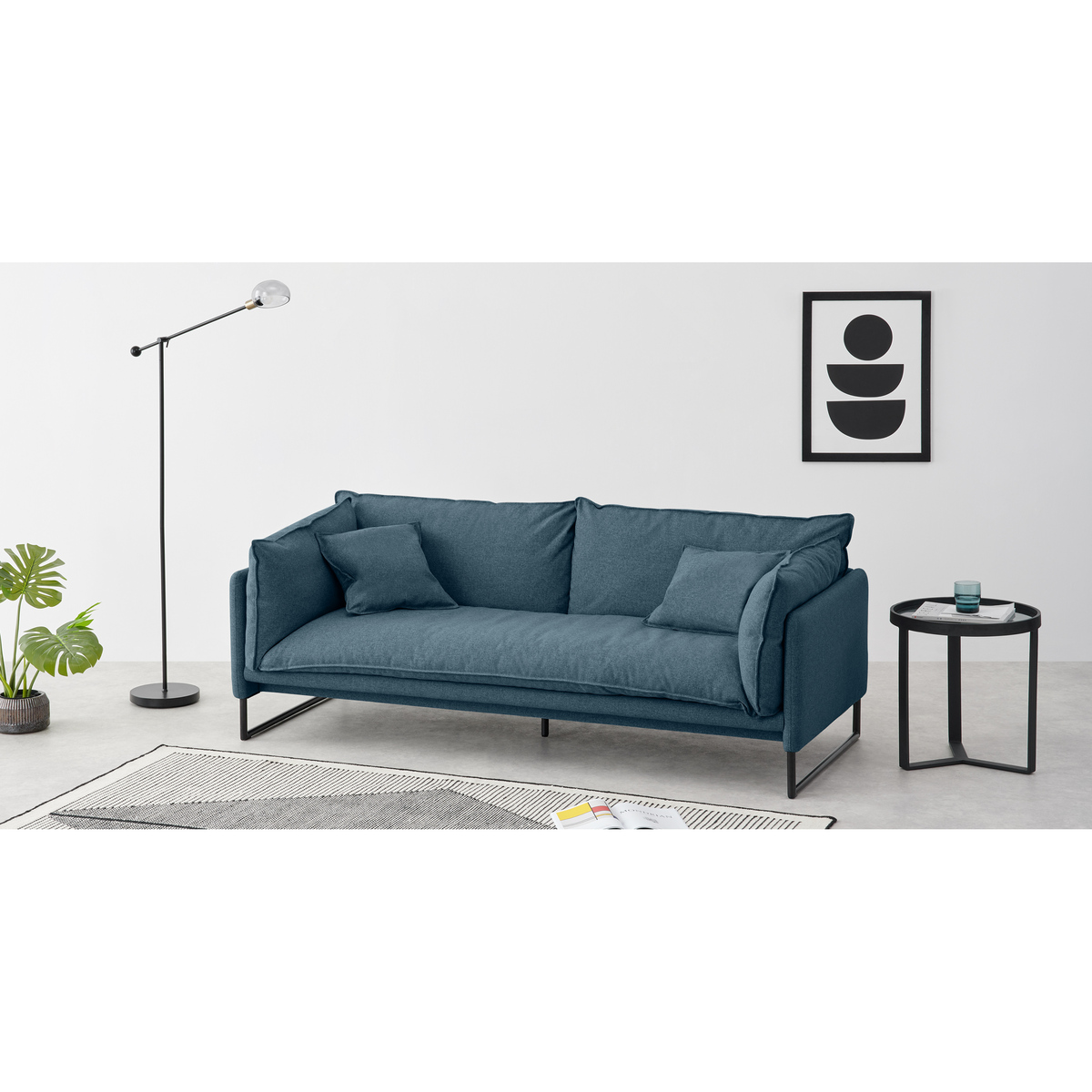 Malini 3 Seater Sofa, Orleans Blue – image 3