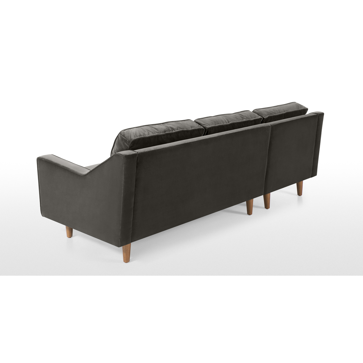 Dallas Left Hand Facing Chaise End Corner Sofa, Concrete Cotton Velvet – image 5