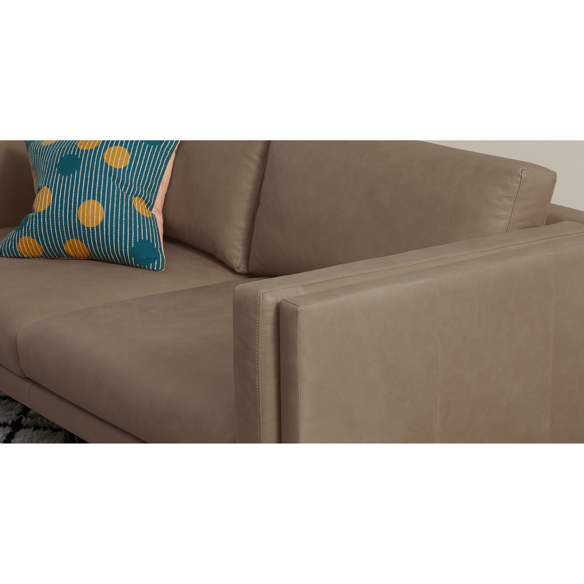 Savio 3 Seater Sofa, Chalk Mink Leather – image 3
