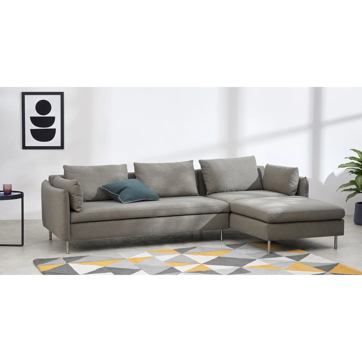 Vento Right Hand Facing Chaise End Sofa Bed, Manhattan Grey – image 3