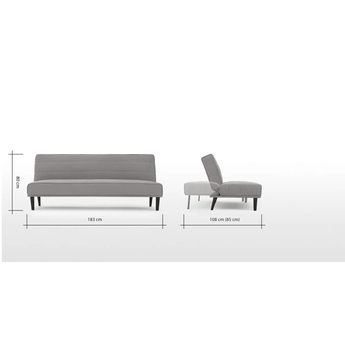 Kitto Click Clack Sofa Bed, Marshmallow Grey – image 9