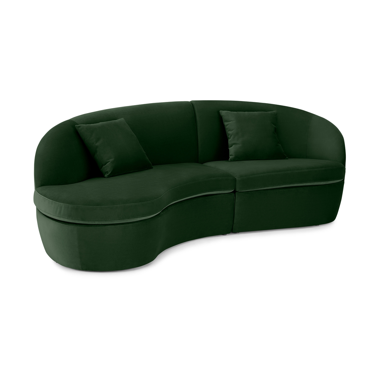 Reisa Left Hand Facing Chaise End Sofa, Pine Green Velvet – image 2