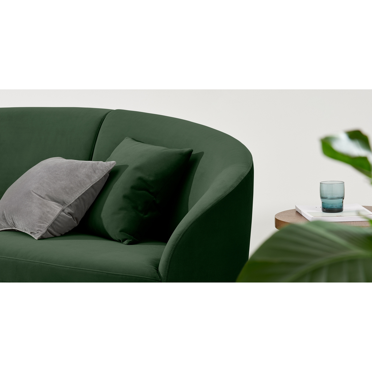 Reisa Left Hand Facing Chaise End Sofa, Pine Green Velvet – image 4