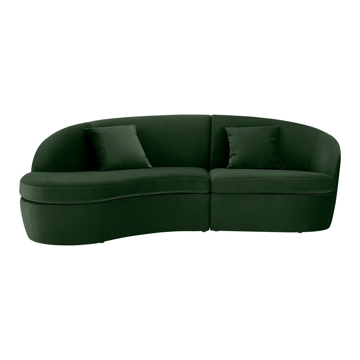 Reisa Left Hand Facing Chaise End Sofa, Pine Green Velvet – image 1