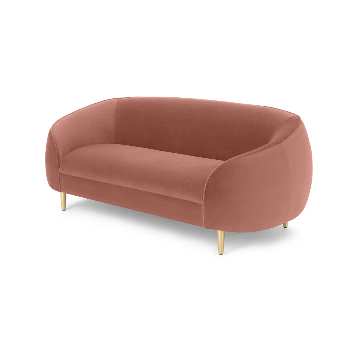 Trudy 2 Seater Sofa, Blush Pink Velvet – image 2