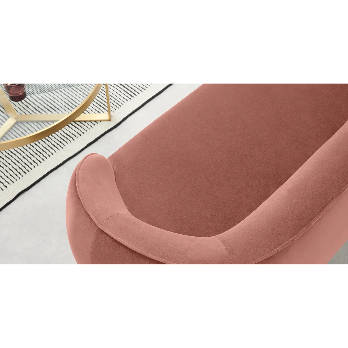 Trudy 2 Seater Sofa, Blush Pink Velvet – image 6