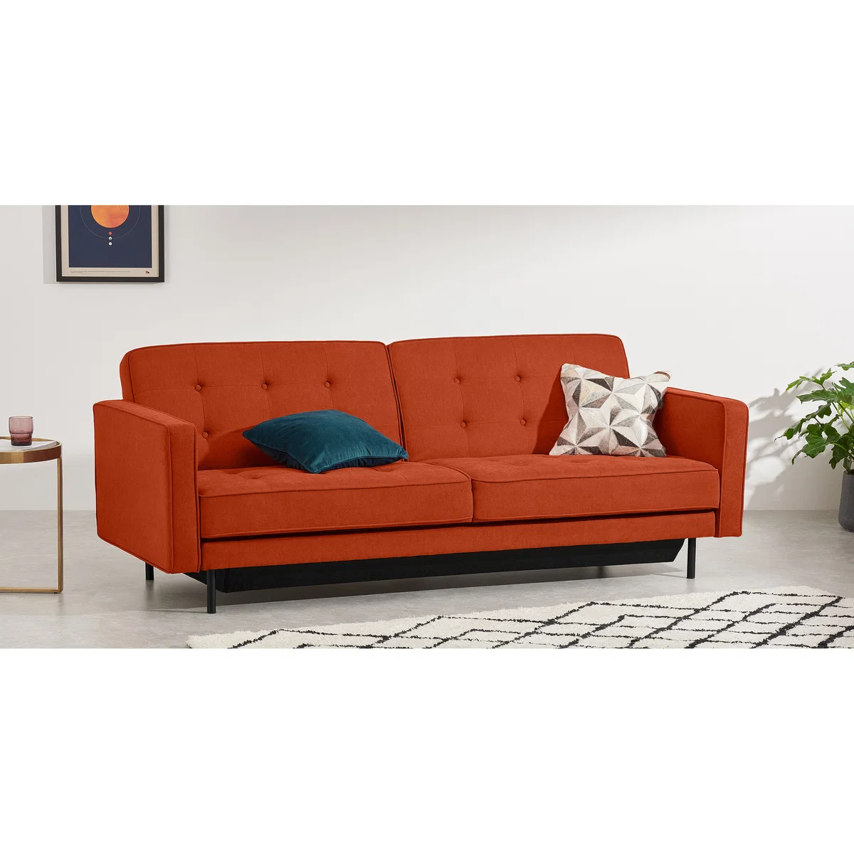 Rosslyn Click Clack Sofa Bed with Storage, Sedona Orange – image 3
