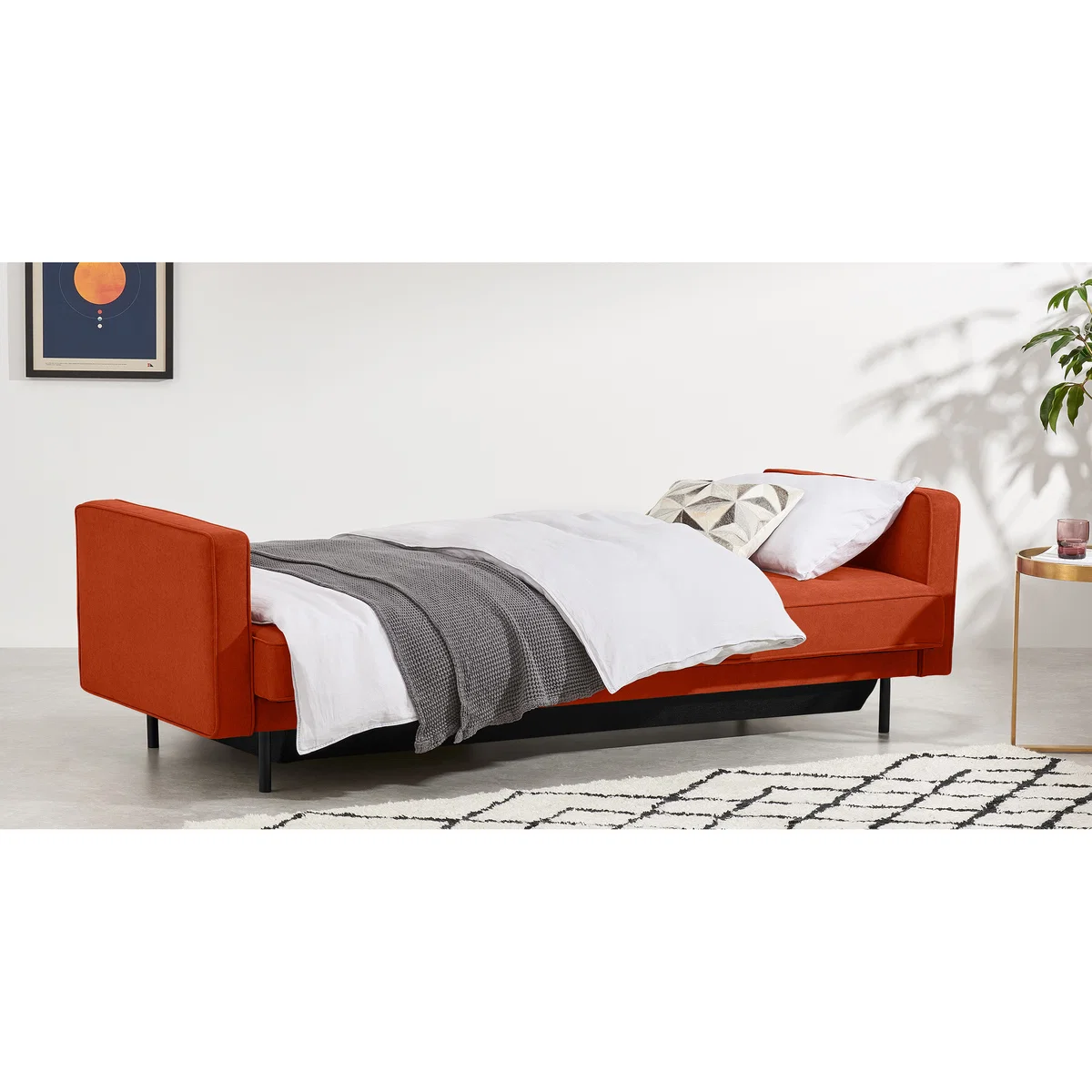 Rosslyn Click Clack Sofa Bed with Storage, Sedona Orange – image 7