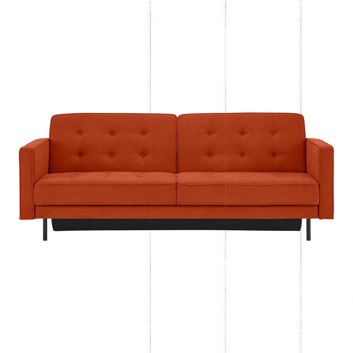 Rosslyn Click Clack Sofa Bed with Storage, Sedona Orange – image 1