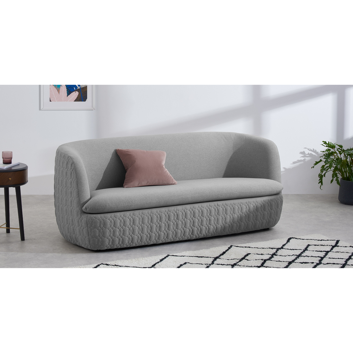 Tandy Large 2 Seater Sofa, Quilted, Cool Grey – image 3