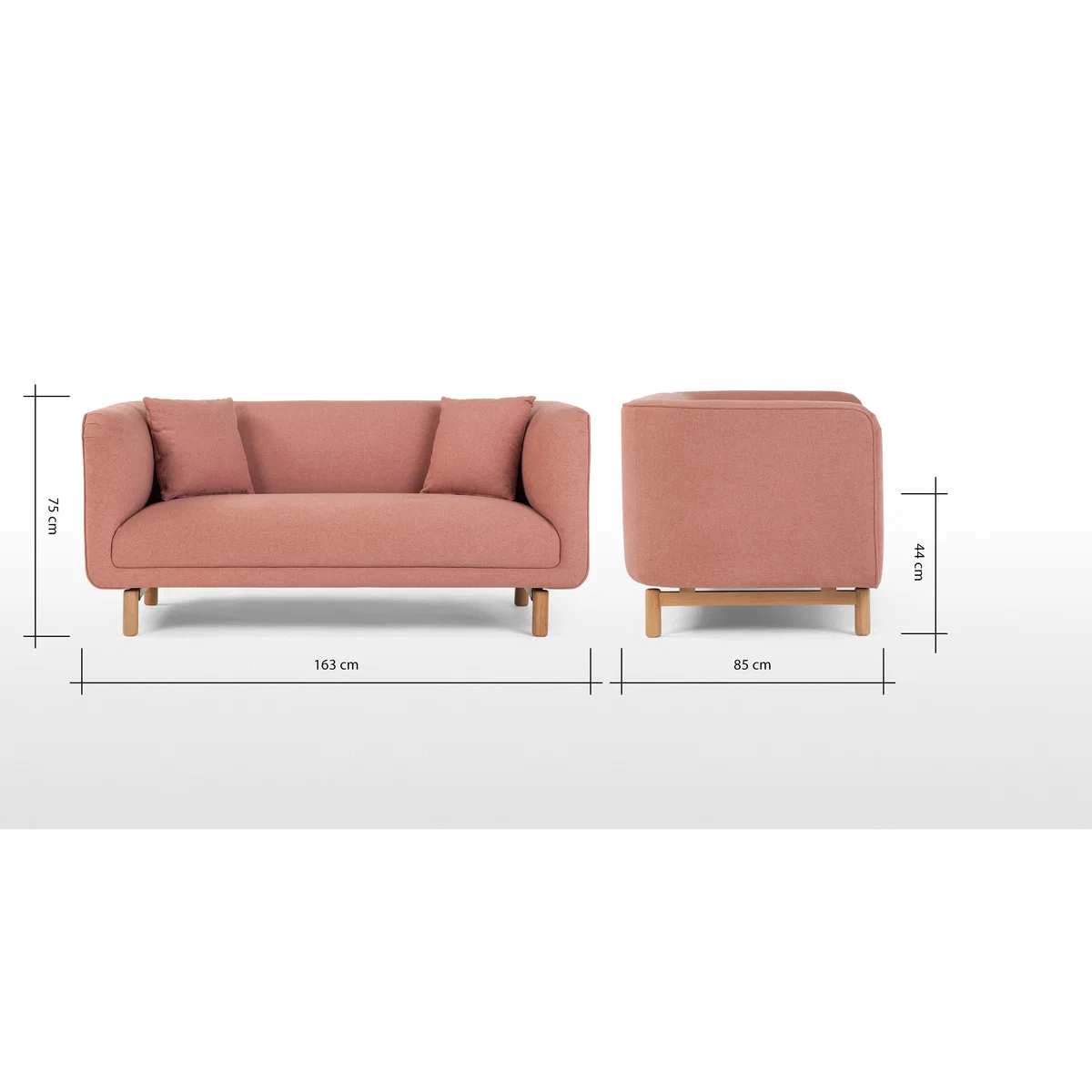 Becca 2 Seater Sofa, Dusk Pink – image 8