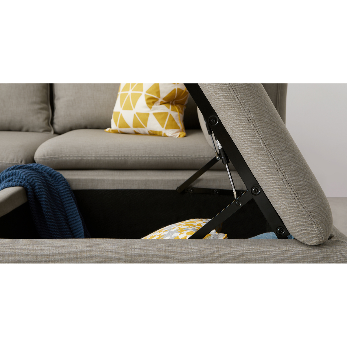Victor 4 Seat Corner Sofa With Multi Storage, Portland Grey – image 4